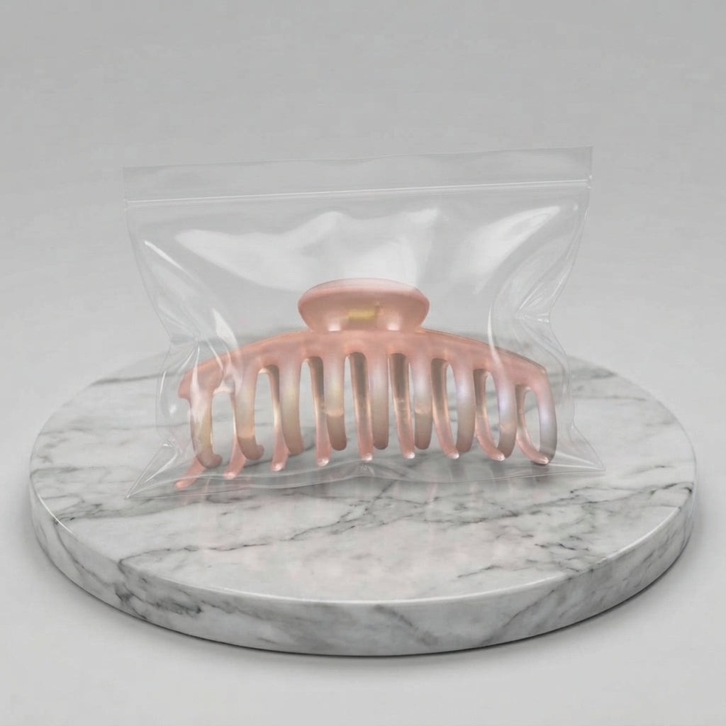 Hair Claws - Pink Matte or Gold-Flaked Glossy Resin - Hair Clip