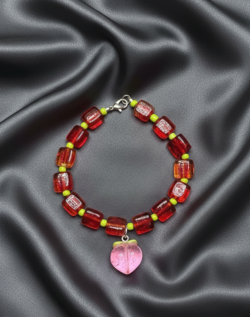 Bracelet - Handmade - 8" - Peach Delight