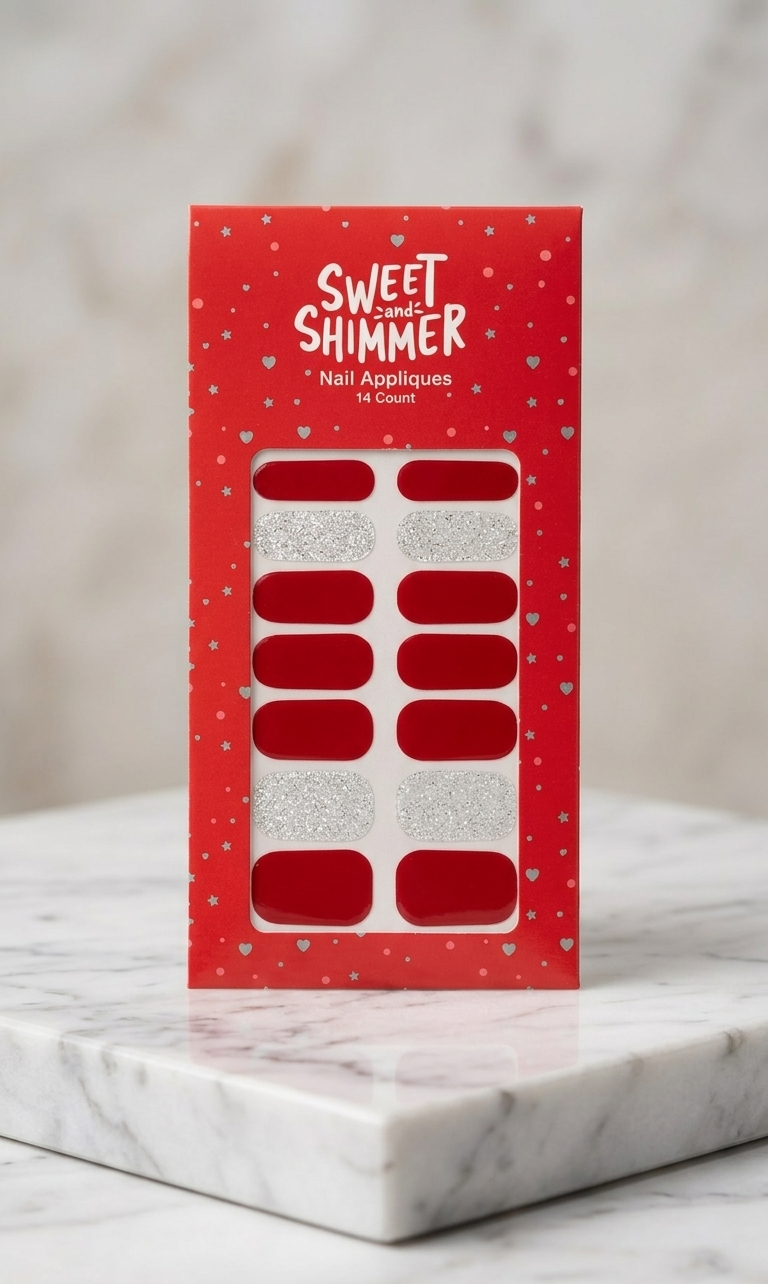 Holiday Nail & Pedicure Set - Spa Bundle - Sweet & Shimmer - At Home Nail Set