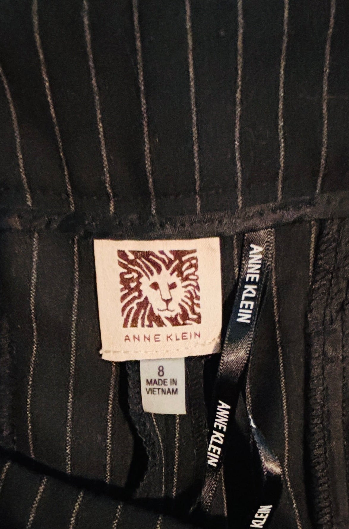 Dress Pants - Anne Klein - Black with White Pin Stripe - Size 8