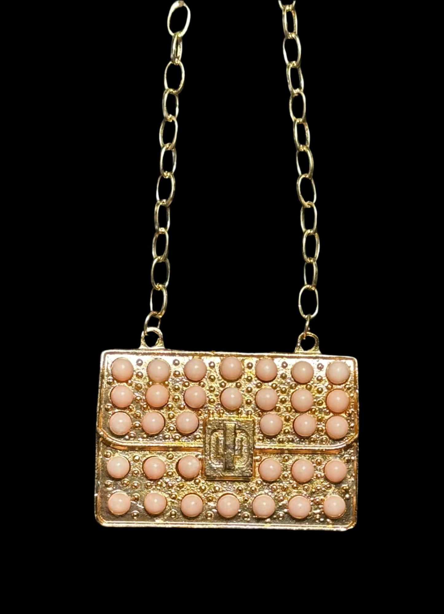 Necklace - Pink Beaded Pendant