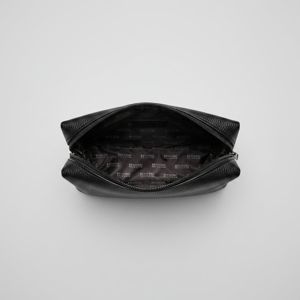 Travel Organizer Bag - Black Pebbled Synthetic Leather