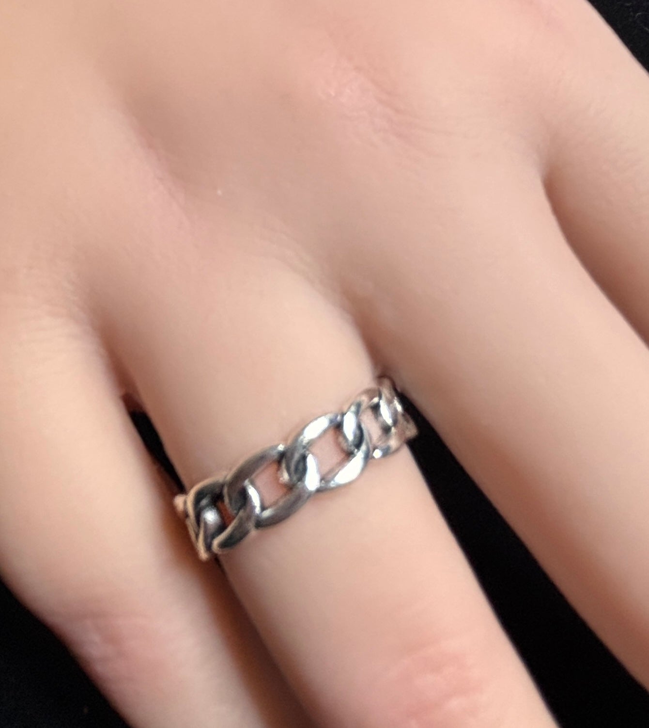 Ring - Silver Tone Chain Link - Size 8