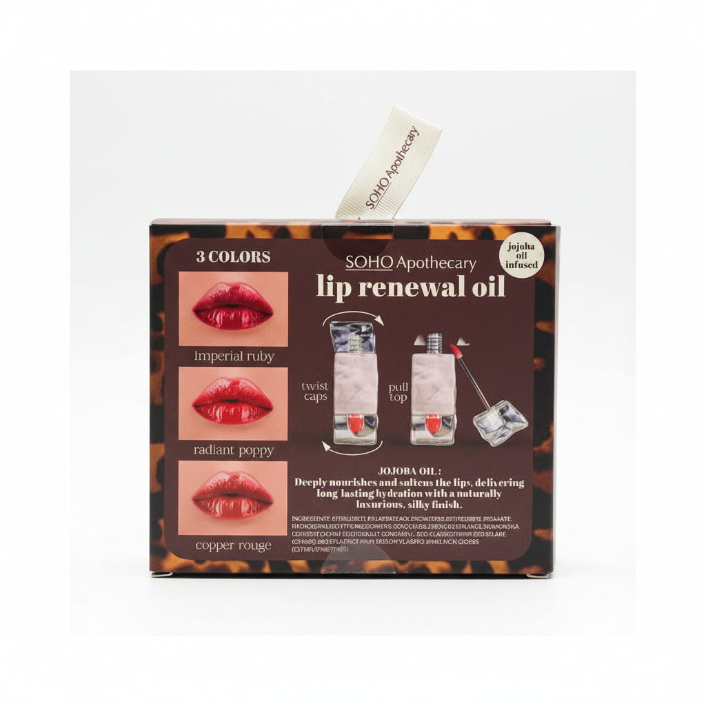 Lip Gloss - 3 Color Set - Glam Gloss - Lip Renewal Oil