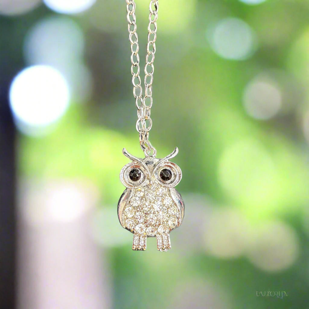 Necklace - Rhinestone Owl