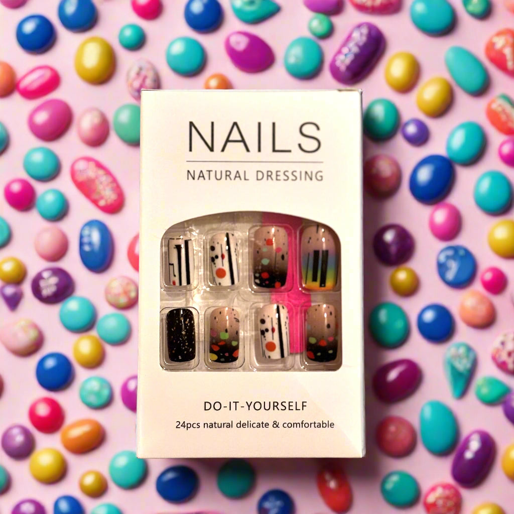 Press on Nails - Retro Paint Splatter