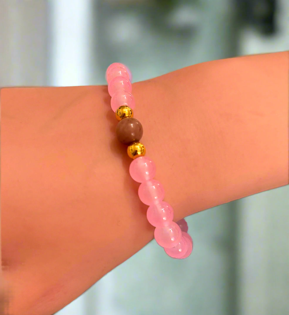 Bracelet - Pink Cat's Eye - Rose Quartz