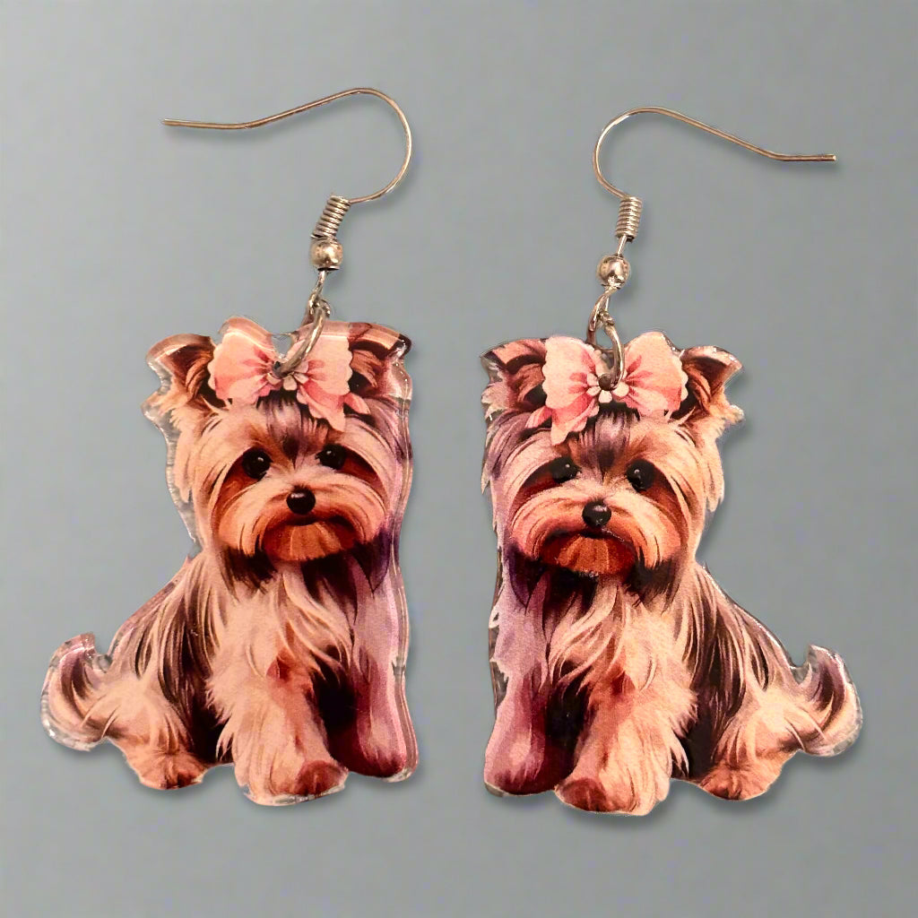 Yorkshire Terrier Dog Themed Earrings