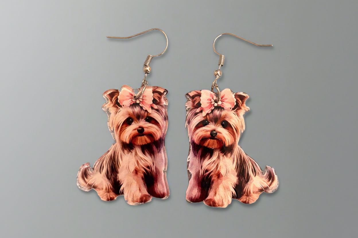 Yorkshire Terrier Dog Themed Earrings