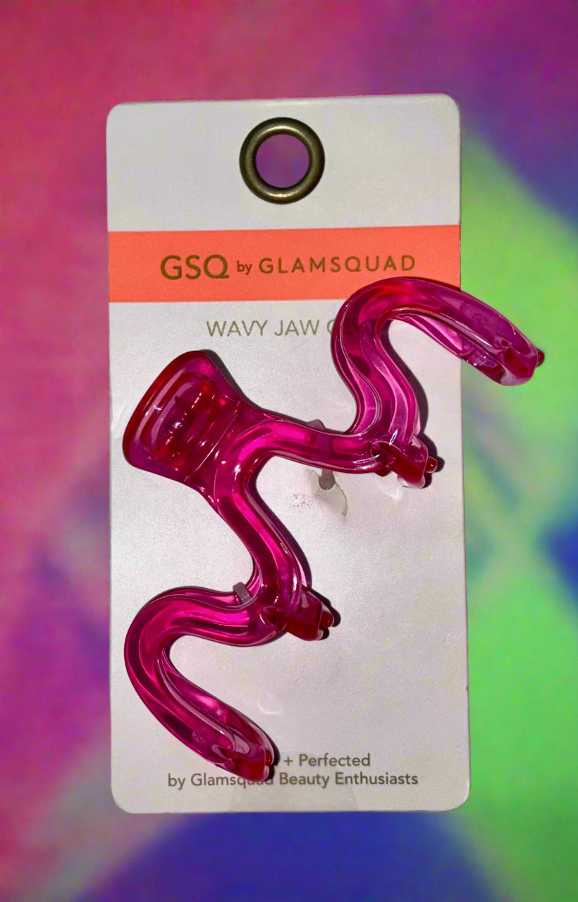 Hair Clip - GSQ by Glamsquad - Hot Pink - Wavy Jaw Clip
