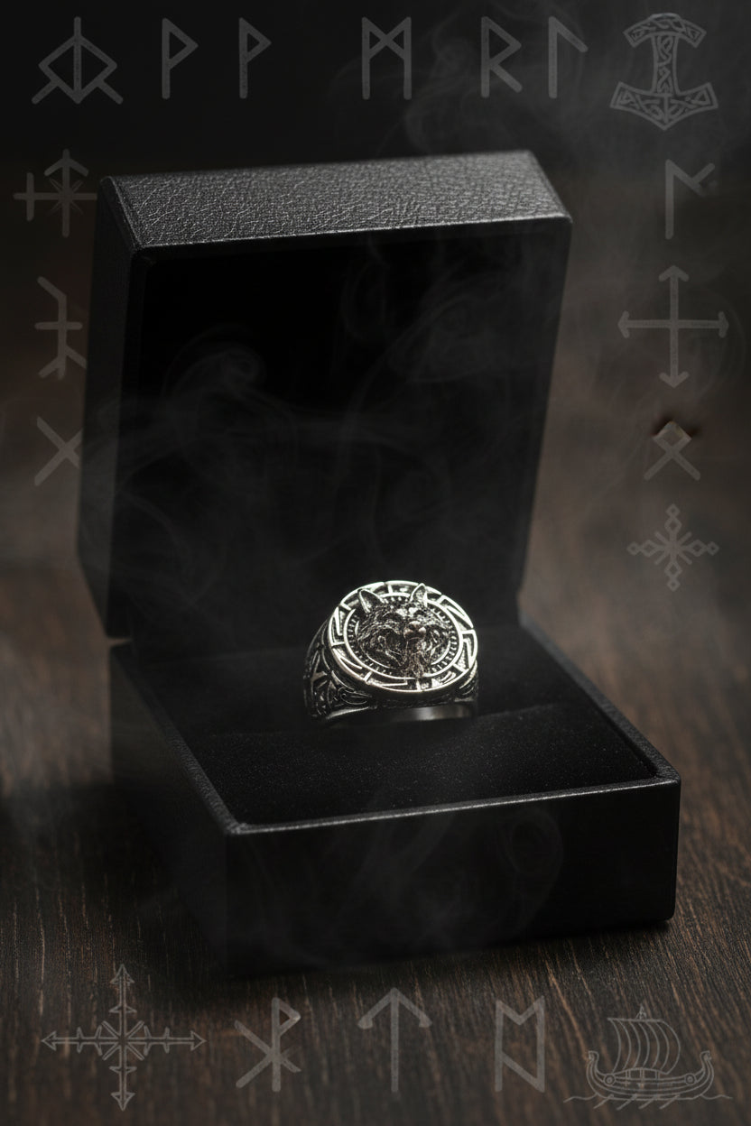 Ring - Nordic and Celtic Tribal Mythology - Wolf Head - Size 9.5 - #1059