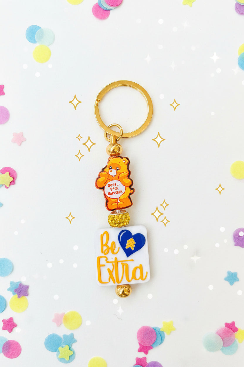 Keychain - Care Bear - Swear Bear - Oops... F*ck Happened - Be Extra