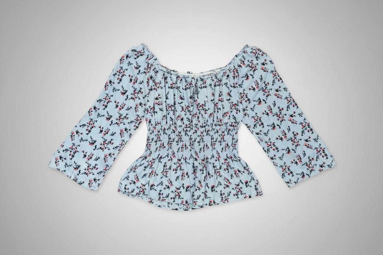 Blouse - Off Shoulder Peasant Style - Gently Used