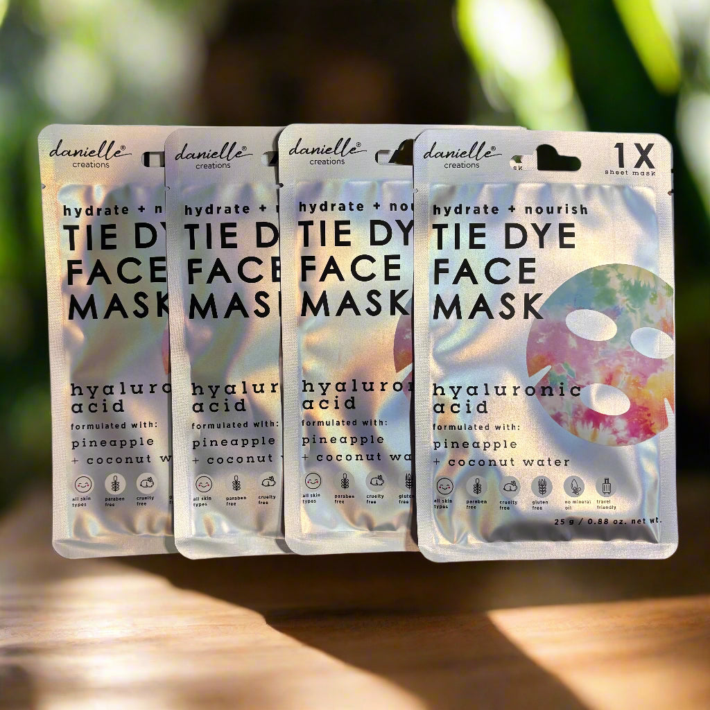 Facial Mask - Tye Dye - Hyaluronic Acid - Pineapple & Coconut Water