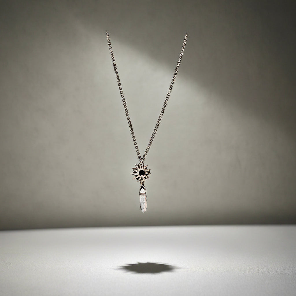 Necklace - Hexagonal Crystal Sun or Moon