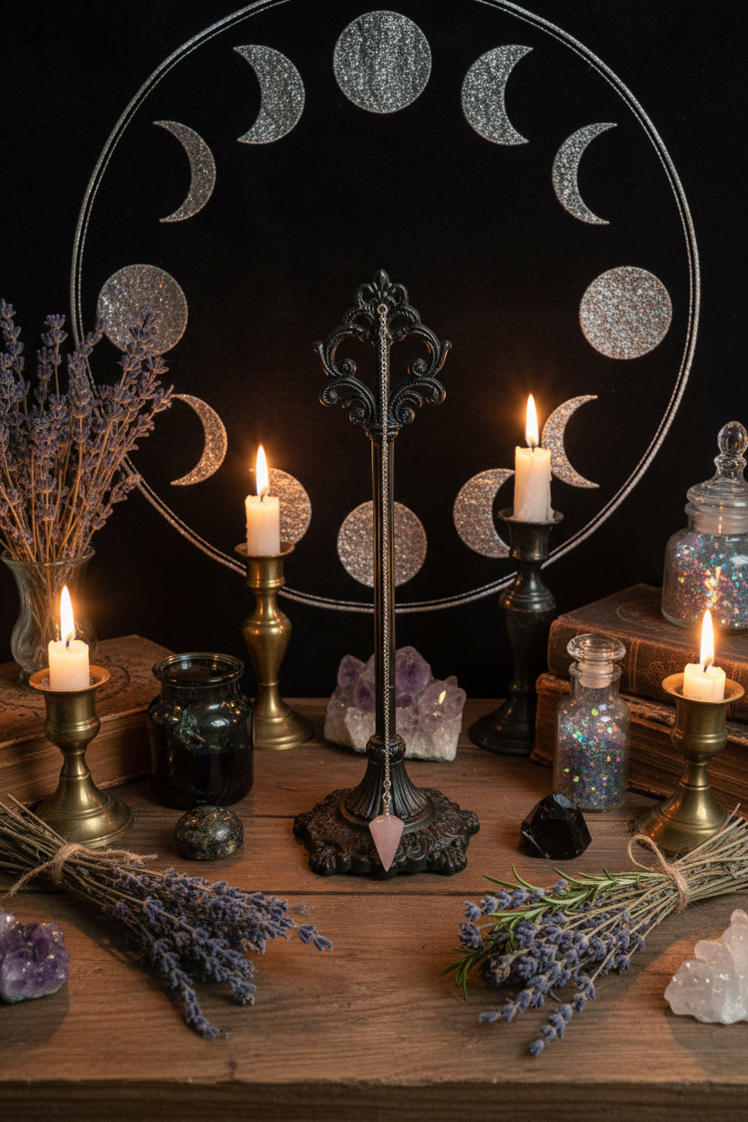 Pendulum - Rose Quartz Crystal - Hexagon Pointed Cone