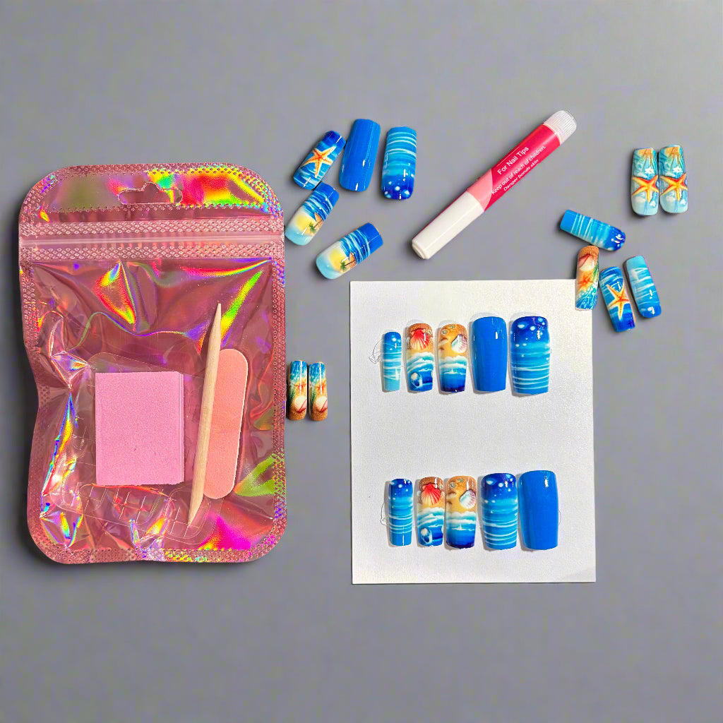 Press on Nails - Deep Blue Beach