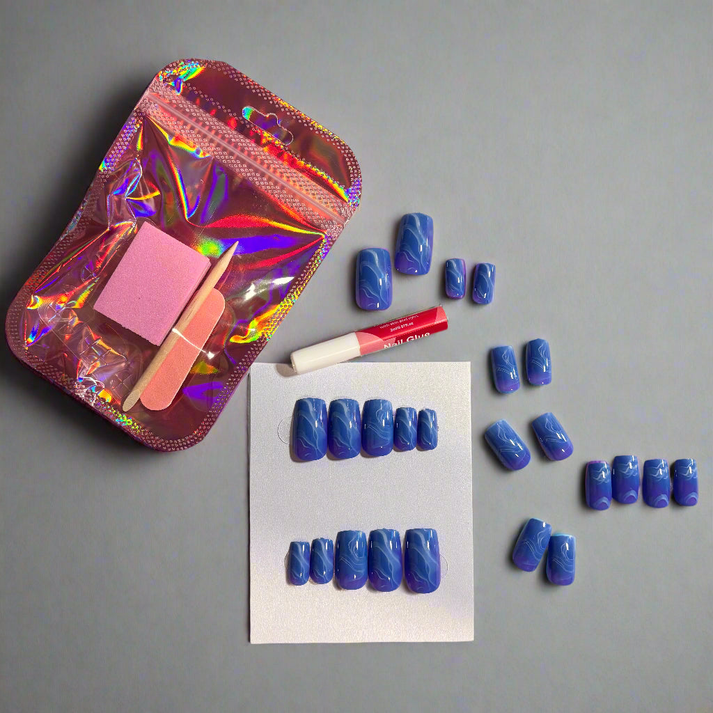 Press on Nails - Blue Aqua Mist