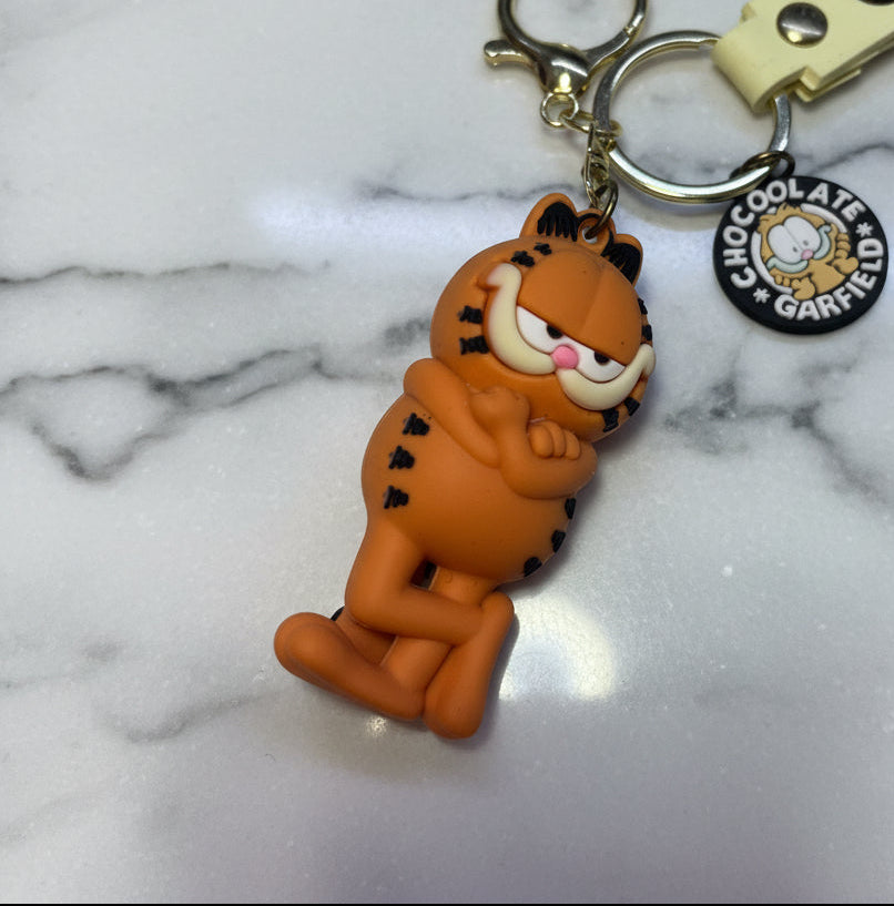 Keychain - PVC - Garfield - 3D - with Silicone Wristlet & Charm