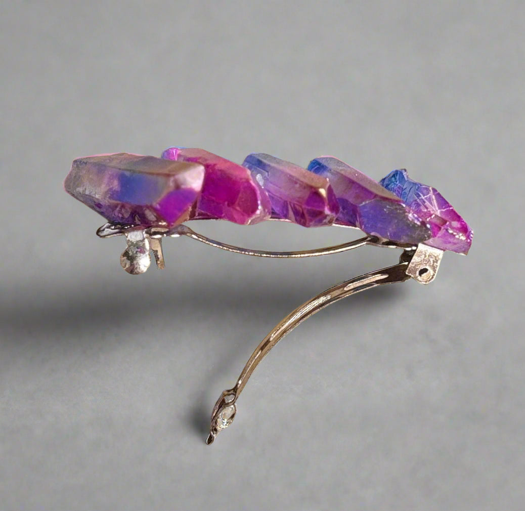 Hair Barrette - Angel Aura Quartz