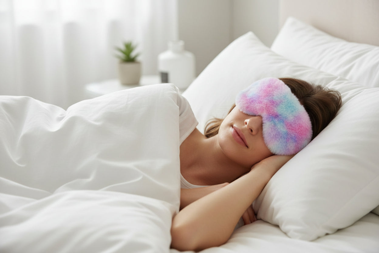 Sleep Mask - Fluffy - Soft - Tie Dye Pastels