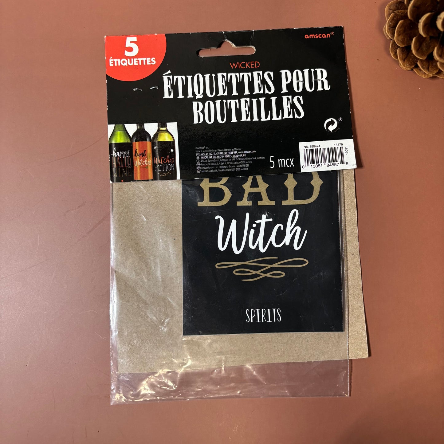 Bottle Labels Halloween theme 5pc set