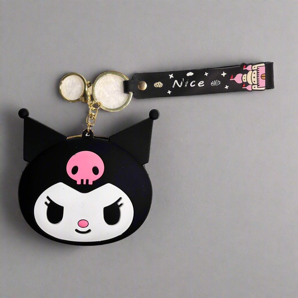Kuromi Silicone Coin Purse - Keychain with Detachable Wristlet Strap