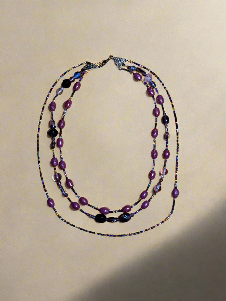 Handmade - Three Tier Beaded Necklace