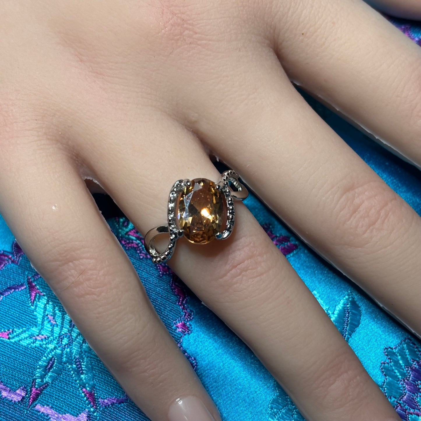 Ring Size 10 - Halo Citrine ring