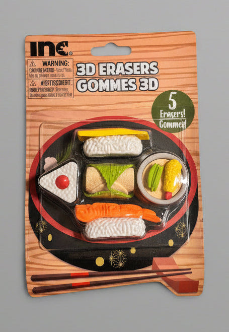 Eracer - 5 Piece Eraser Set - 3D Sushi Shaped