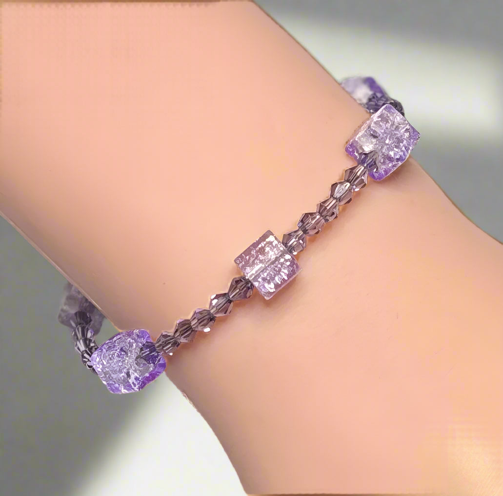 Handmade - Purple Passion Cube Bracelet