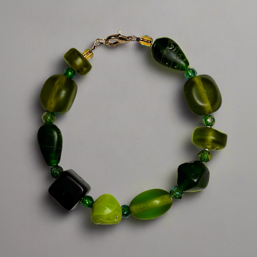 Bracelet - Handmade - Green Goddess Glow - 8"