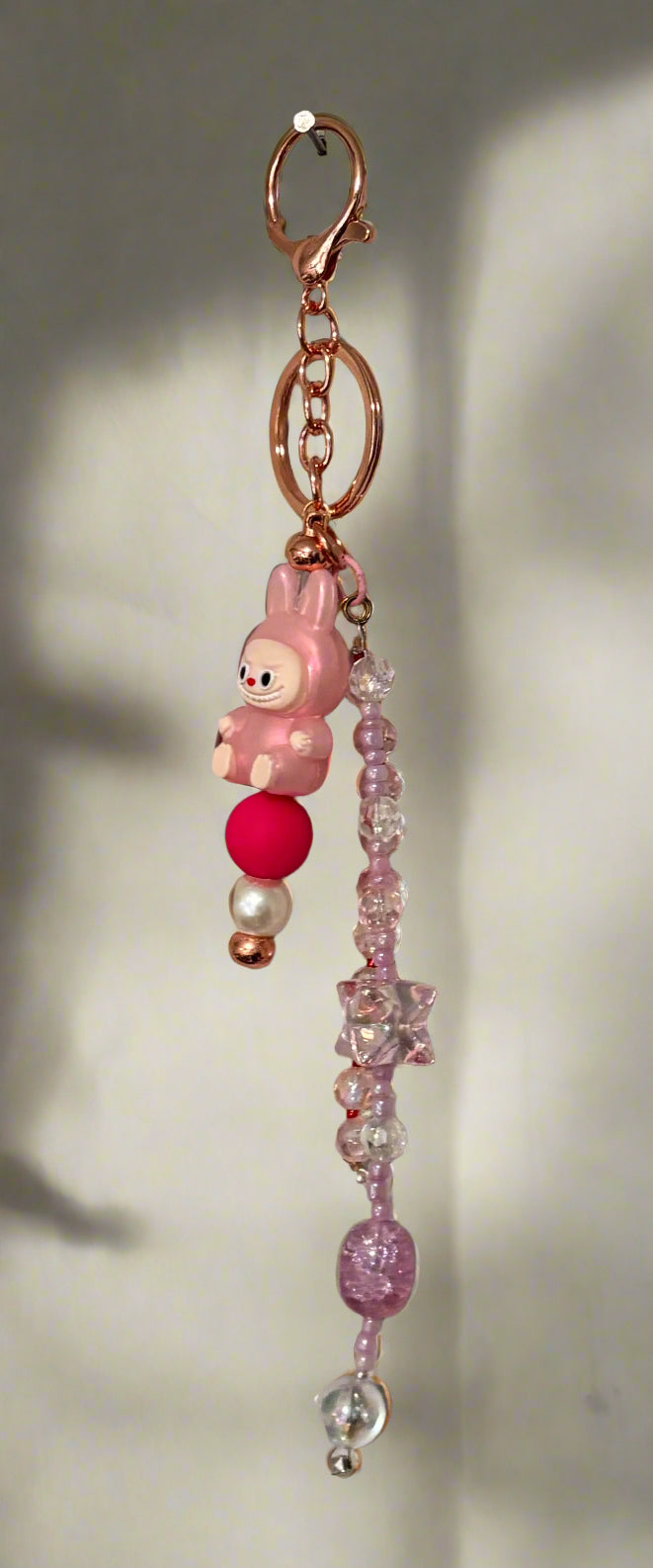 Handmade - Labubu Keychain - Bag Charm - Pink