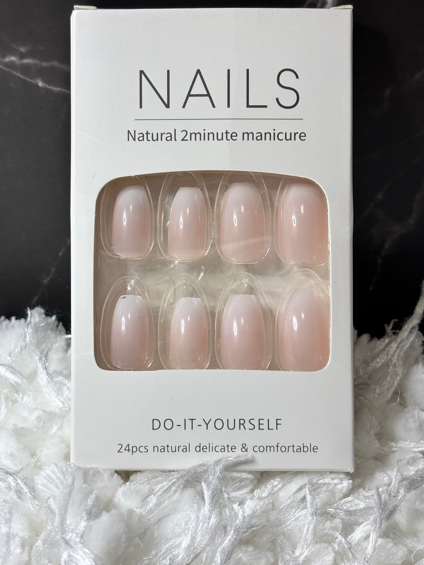 Press on Nails - Set of 24pcs Nude Oval Shaped