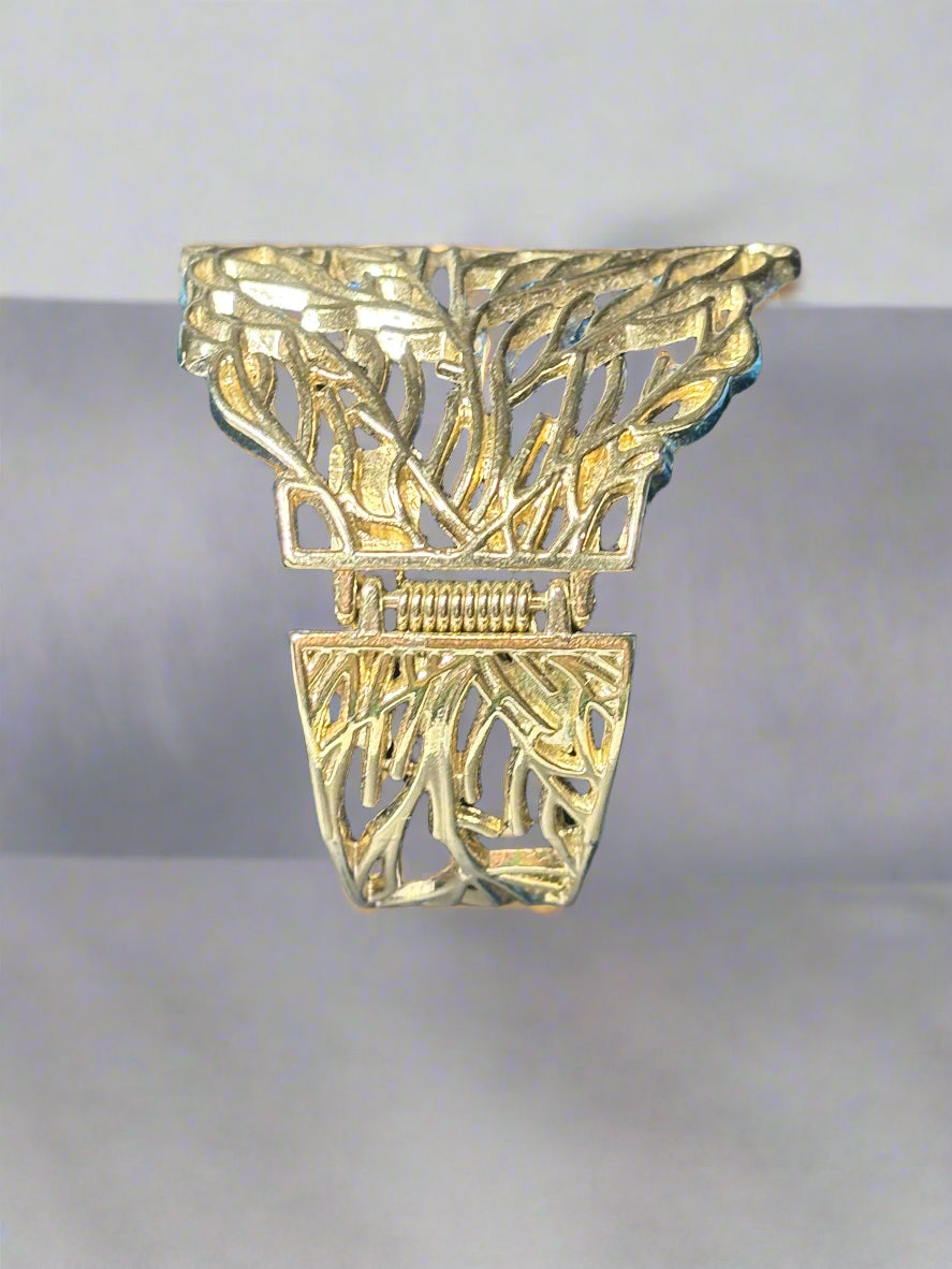 Hinged Gold Tone Bangle Bracelet