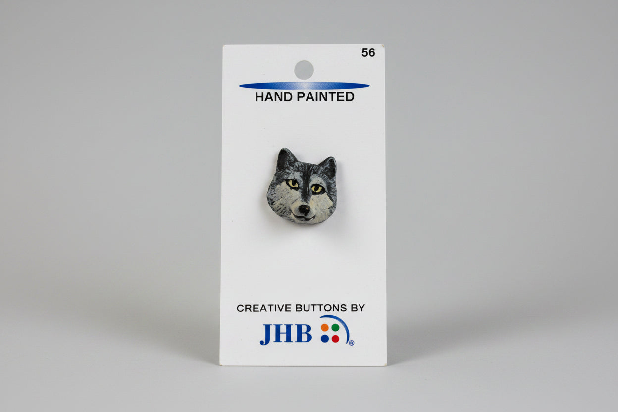 Creative Button by JHB International - Wolf Head Button