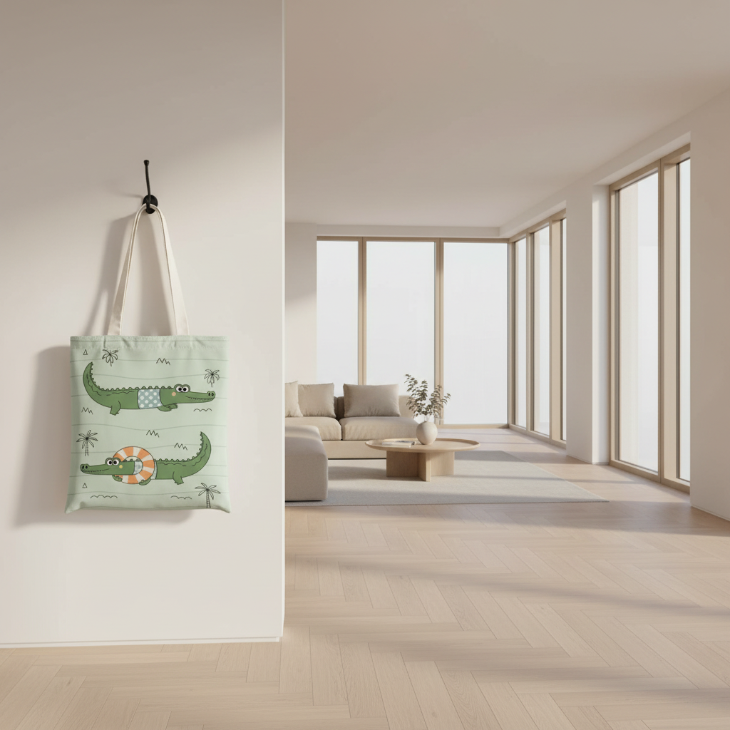 Crocodile Pattern Canvas Bag