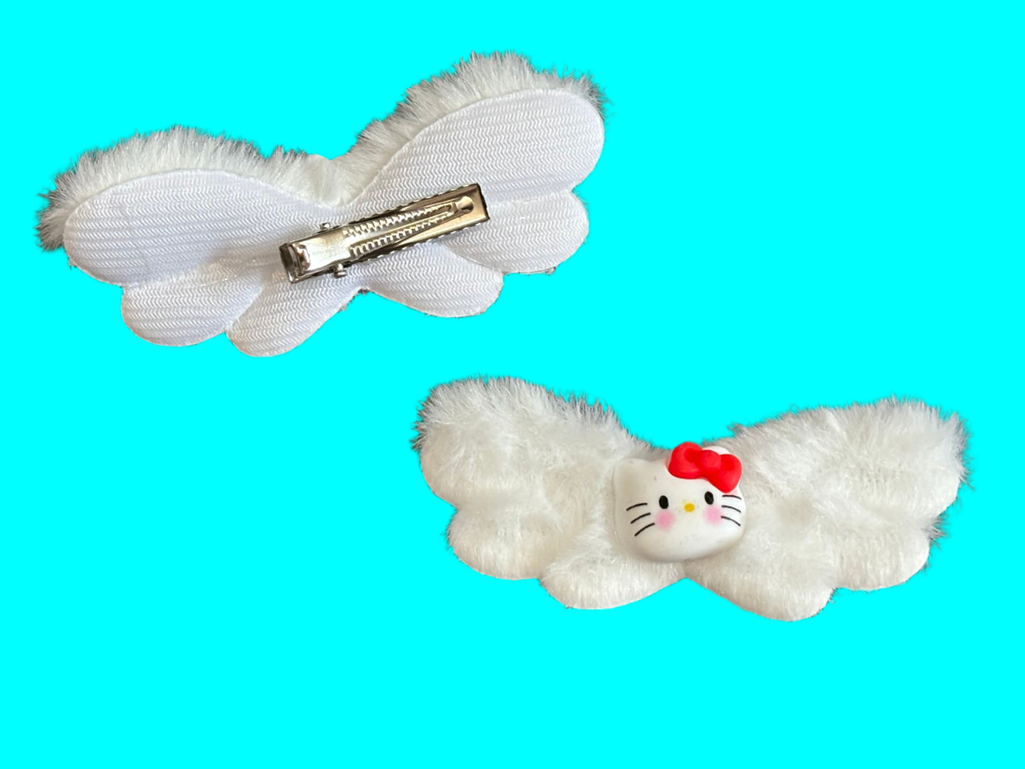 Hair Clips - Set of 2 Hello Kitty Fluffy Wings