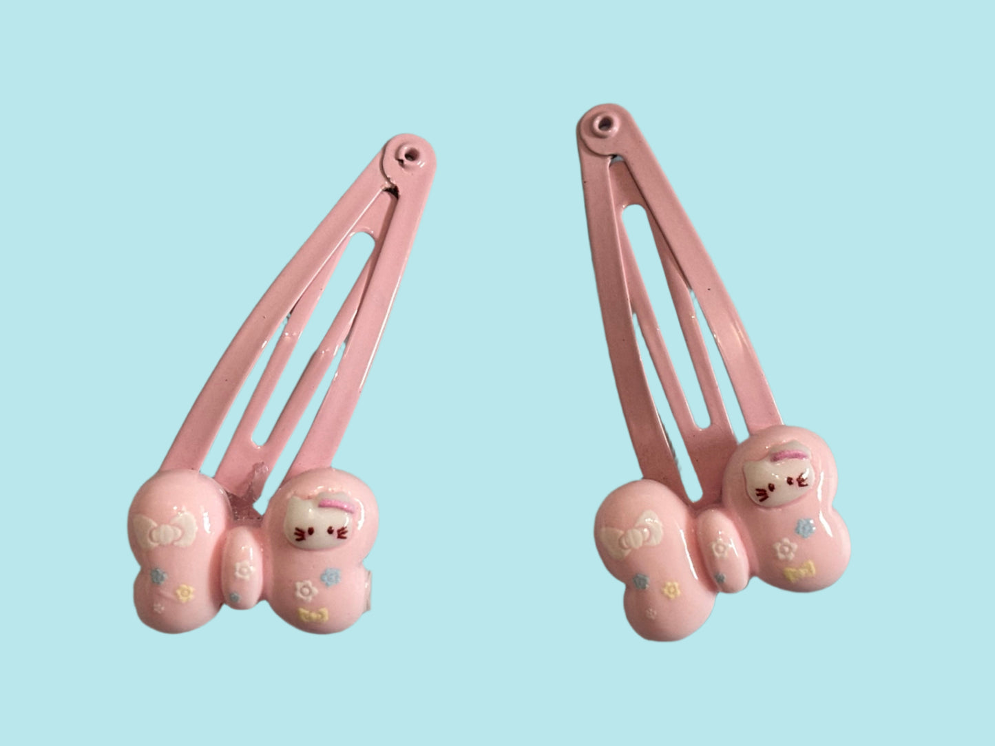 Hair Clips - Set of 2 Hello Kitty Butterfly Bow