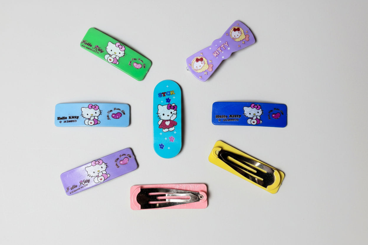 Hair Clips - Set of 8 - Hello Kitty - Hair Barrettes