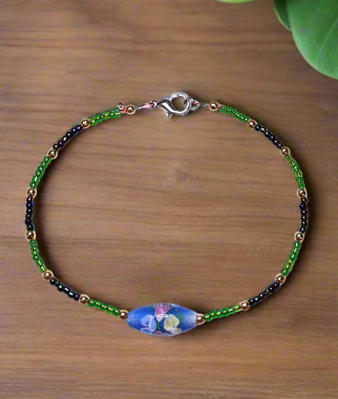Handmade Forest Meadow Beaded Bracelet