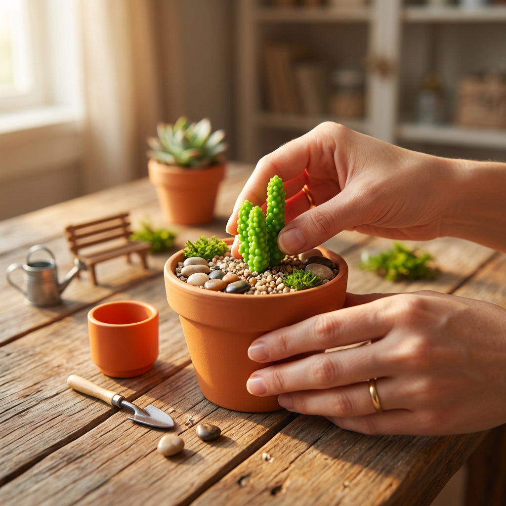 Mini Brands - Garden Adventure - Miniature - Trio Cactus Plants - in a Terracotta Pot