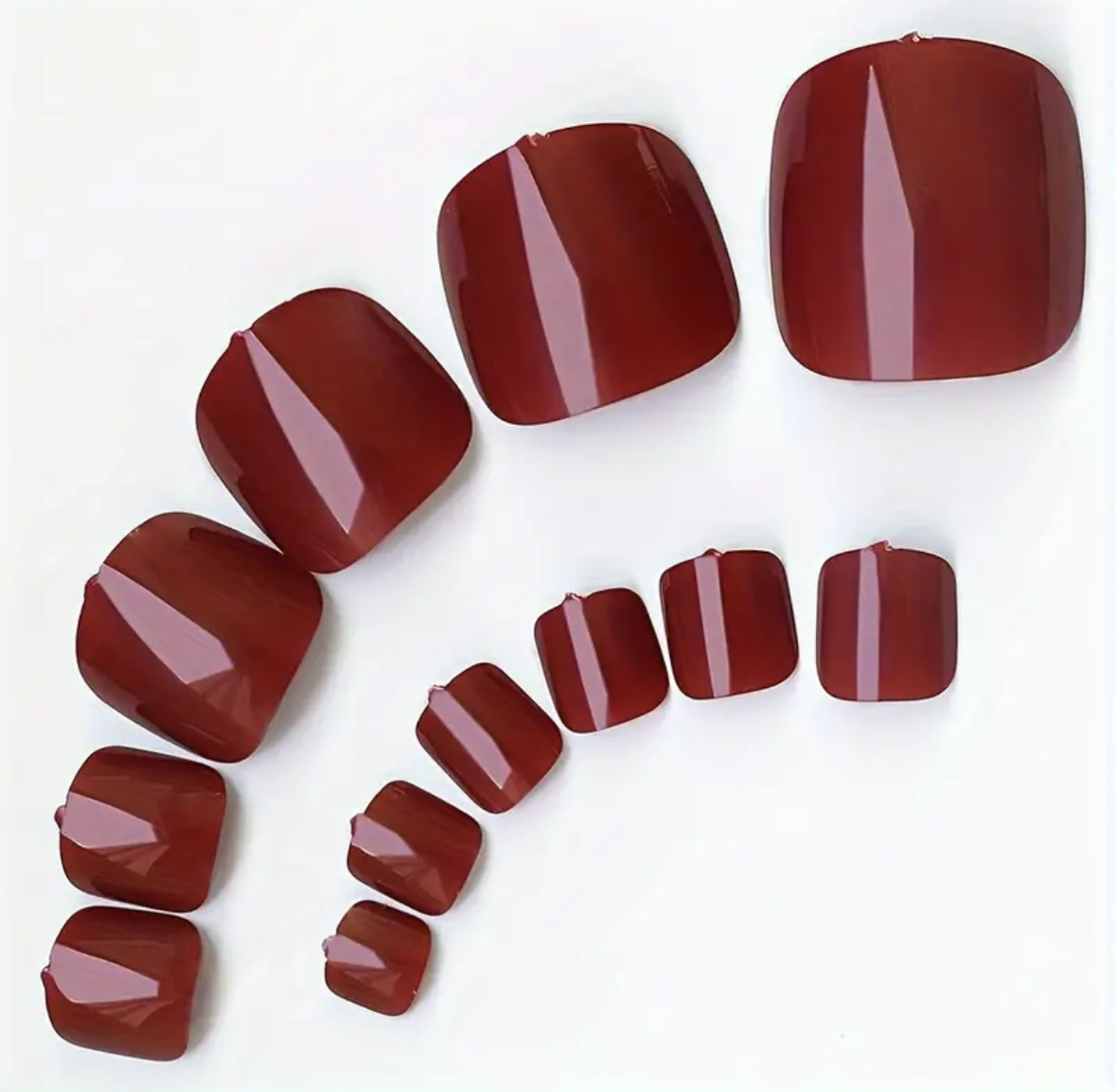 Press on Nails - Toes - Burgundy