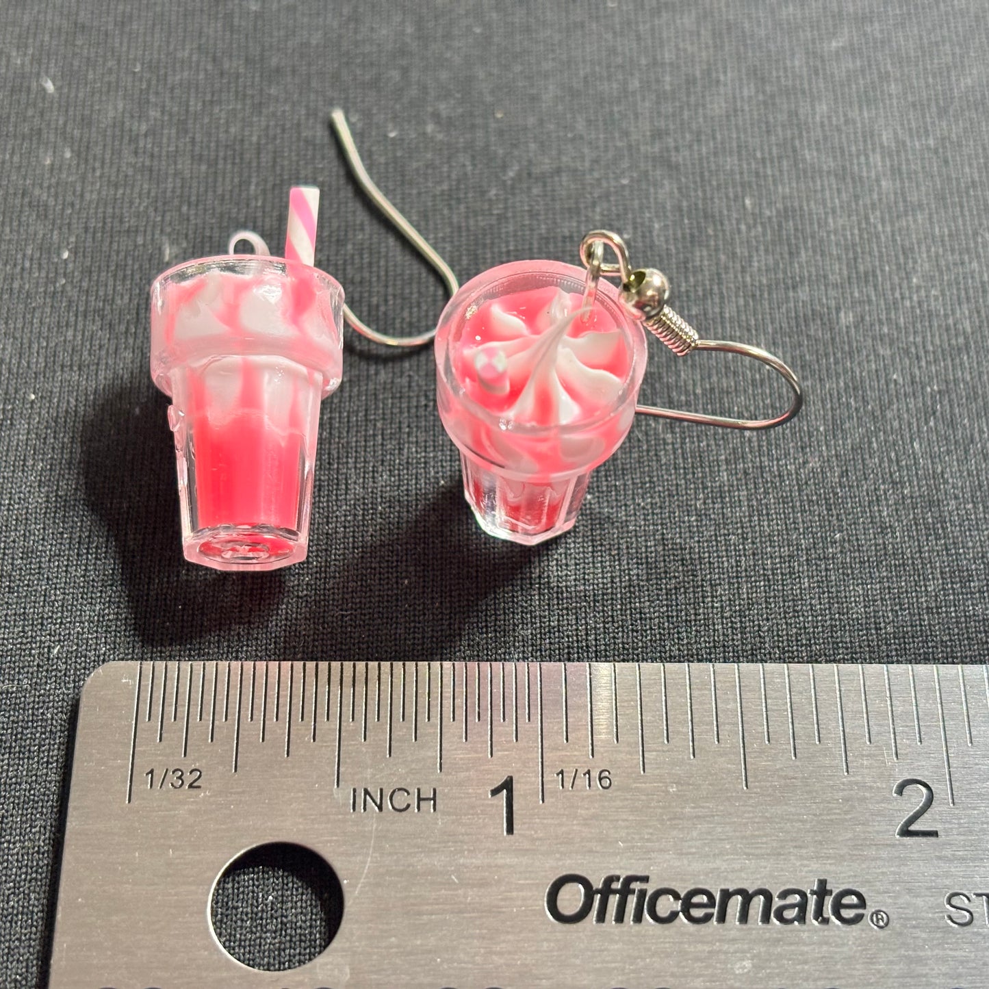 Earrings - Strawberry MilkShakes with Whipped Cream