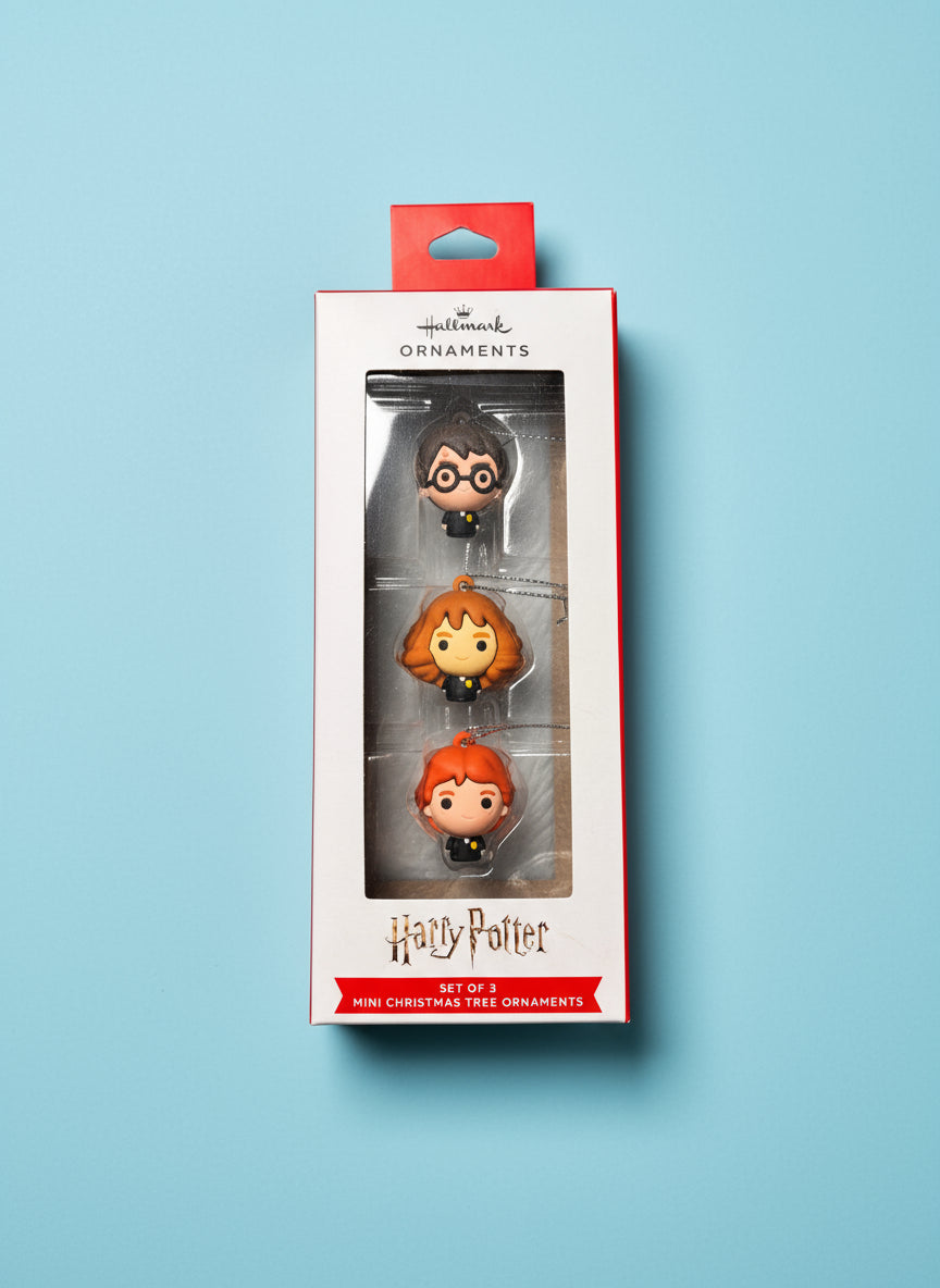 HALLMARK - Set of 3 Mini Christmas Tree Ornaments - Harry Potter