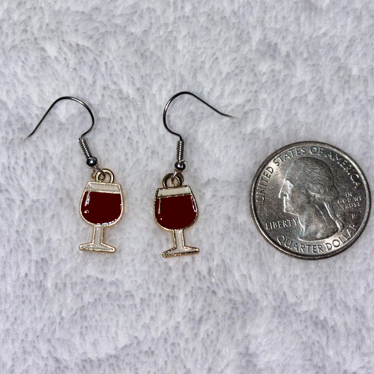 Earrings - Red - Wine Glass