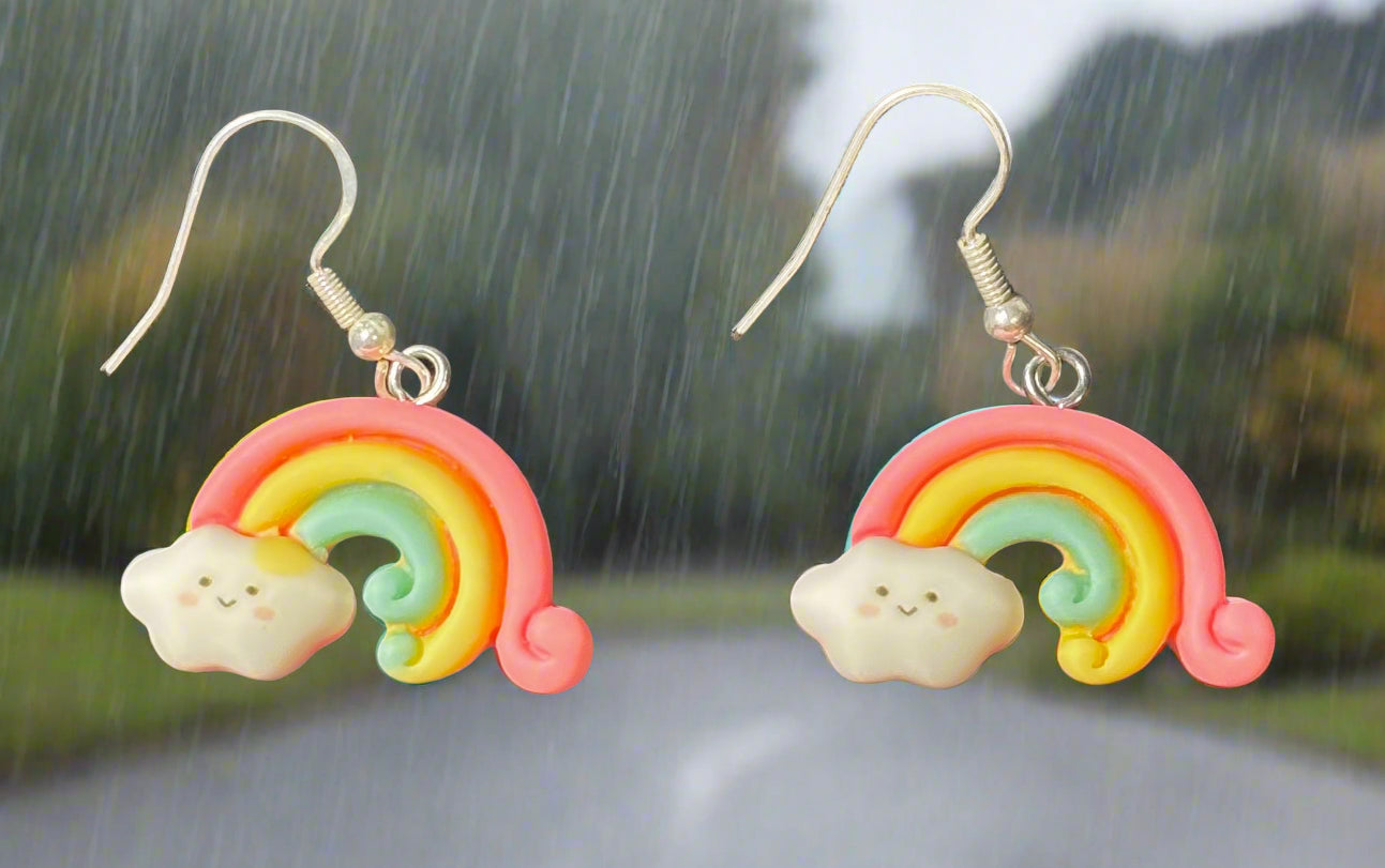 Earrings - Rainbow Cloud