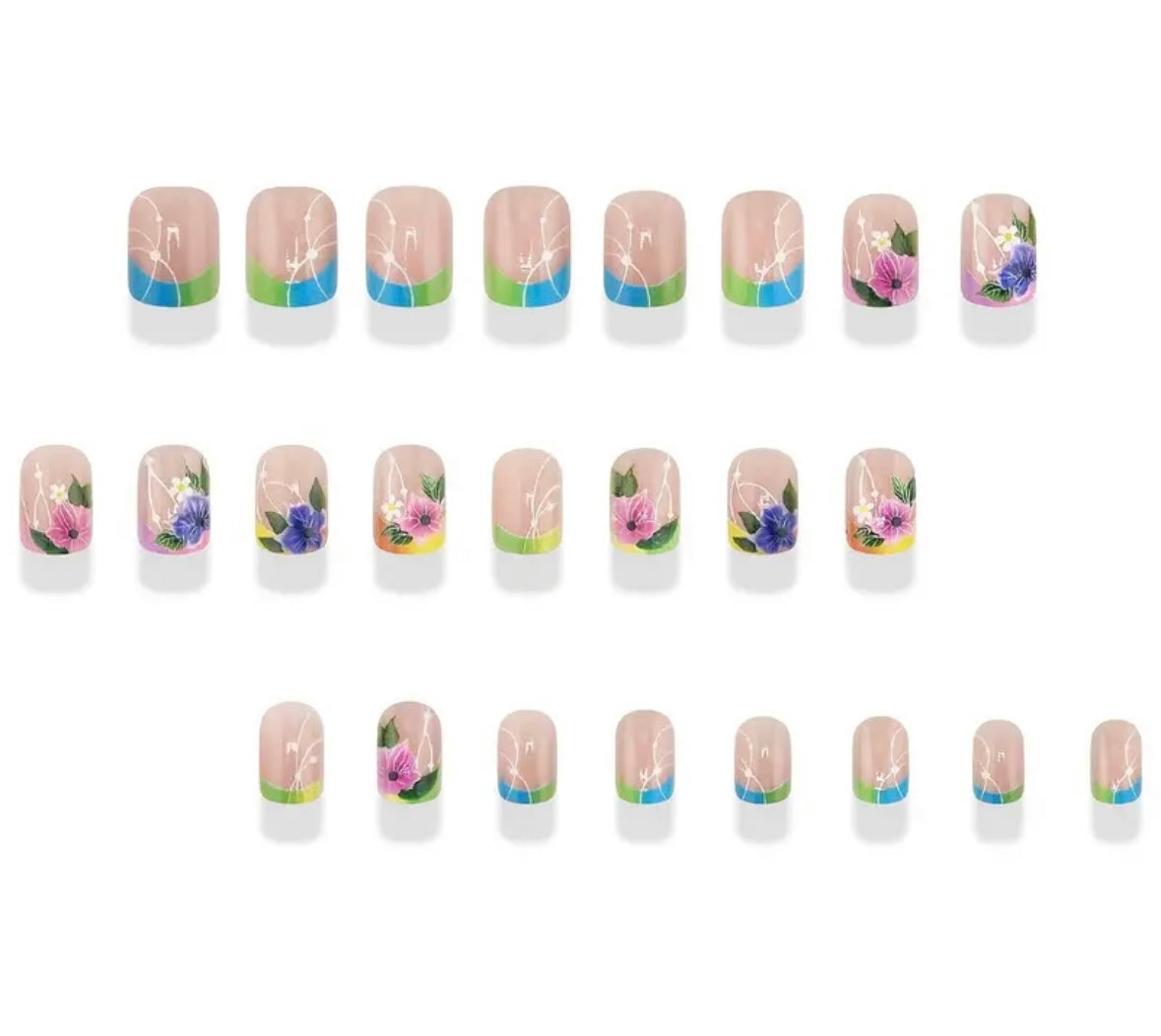 Press on Nails - Summer Floral Garden
