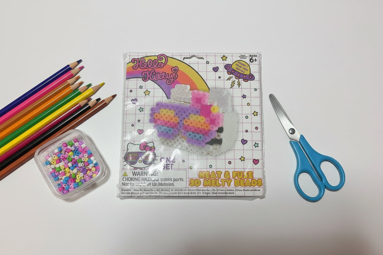 Hello Kitty - Mini Diamond Paint Kit and Heat & Fuse 3D Melty Beads Kit - Set of Two