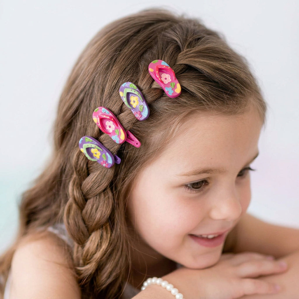 Hair Clips - by Block Party - Set of 4 - Purple & Pink - Flip Flops